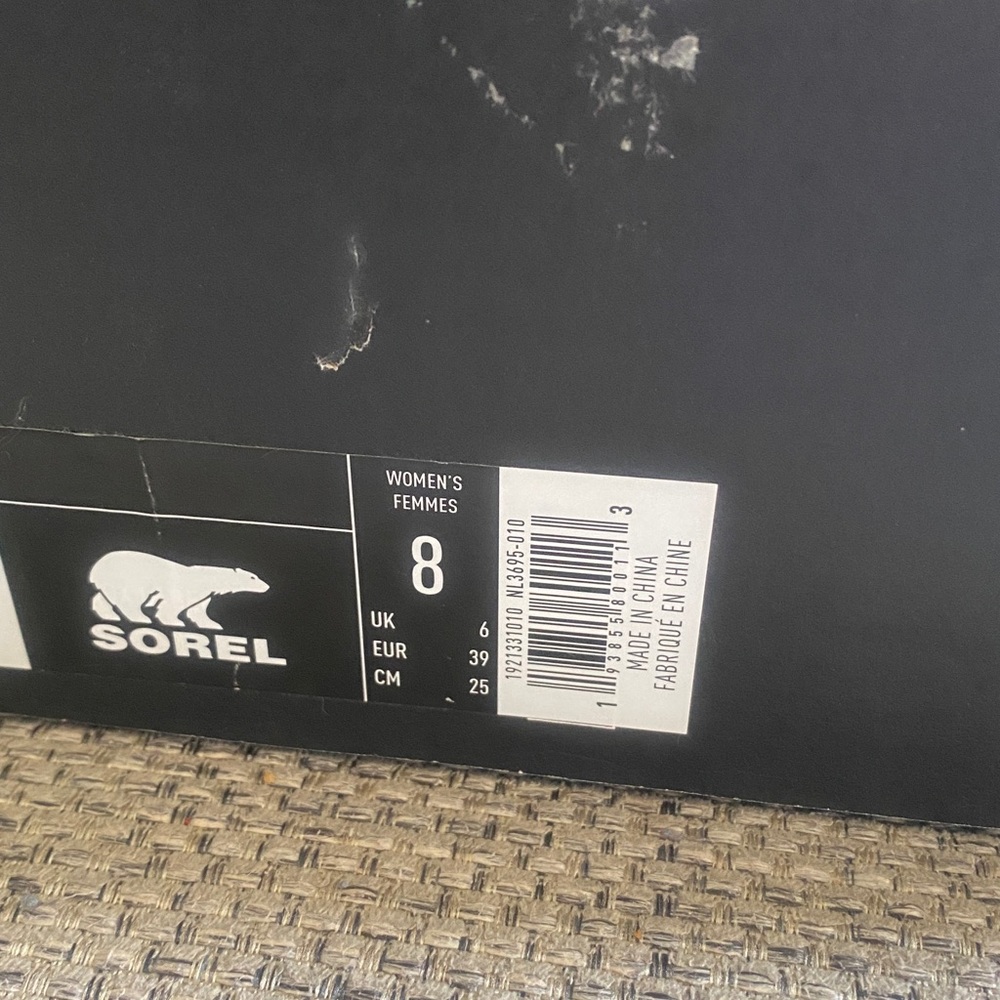 NIB SOREL Perfect Pairs Blake Waterproof Bootie Black Leather, blue/black laces - Picture 4 of 8